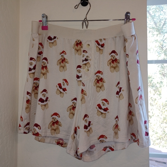 American Eagle Teddy Bear Santa Soft Cozy PJ bottom shorts boxer style - Picture 3 of 5